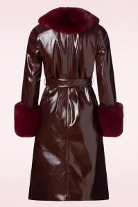 King Louie Peyton Outshine Coat In Burgundy Red - Image 4