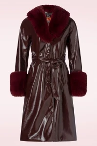 King Louie Peyton Outshine Coat In Burgundy Red - Image 3