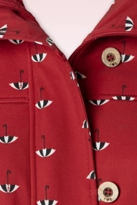 Blutsgeschwister Wild Weather Lightweight Softshell Jacket In Umbrella And Rainbow Red - Image 3