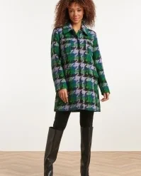 Klara Coat In Purple And Green