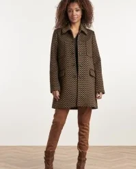 Penny Coat In Black And Brown