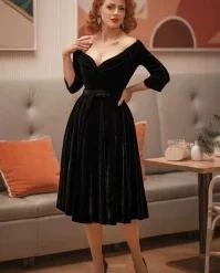 Marilyn Swing Dress In Black