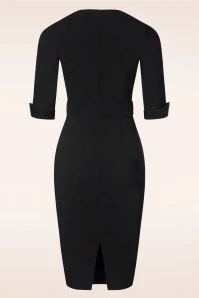 Foxy Pencil Dress Long Sleeve In Black - Image 3
