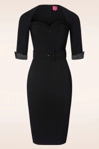 Foxy Pencil Dress Long Sleeve In Black - Image 2