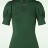 Vixen 50s Dita Keyhole Top In Green