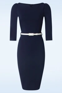 Florence Pencil Dress In Navy