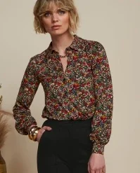 King Louie Maisie Meadow Blouse In Black