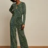 King Louie Lee Glam Jumpsuit In Dragonfly Green