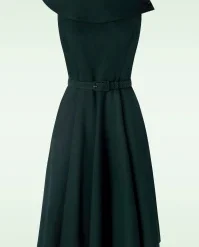 Vixen Mabel Oversize Collar Flare Dress In Green