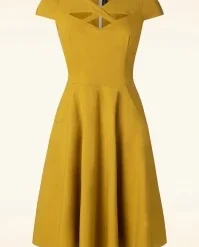 Vixen Connie Swing Dress In Mustard