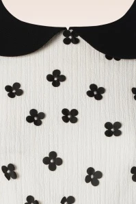 Vixen Faye Flower Contrast Dress In Black - Image 3