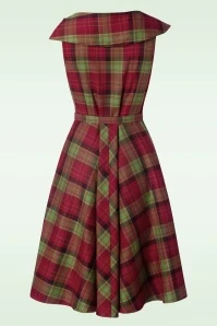 Vixen Mira Plaid Swing Dress In Red And Green - Image 2