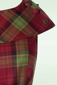 Vixen Mira Plaid Swing Dress In Red And Green - Image 3