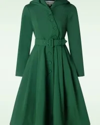 Topvintage Exclusive ~ Lorin Tiffany Swing Trenchcoat In Dark Green
