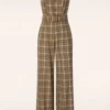 Vixen Penny Pinnafore Jumpsuit In Brown