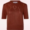 Frances Short Sleeve Pullover Jumper In Cinnamon