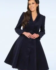 Mira Swing Coat In Navy