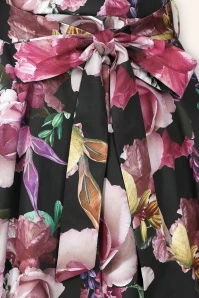 Fiona Floral Swing Dress In Black - Image 3