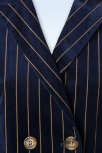 King Louie Tina Pinstripe Blazer In Midnight Blue - Image 4