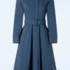 Topvintage Exclusive ~ Linette Gia Water Repellent Winter Coat In Blue