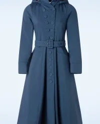 Topvintage Exclusive ~ Linette Gia Water Repellent Winter Coat In Blue