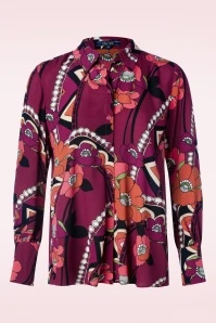 King Louie Winona Lovechild Blouse In Cabernet Red - Image 3