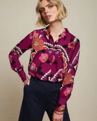 King Louie Winona Lovechild Blouse In Cabernet Red
