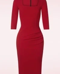 Scarlett Pencil Dress In Red