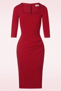 Scarlett Pencil Dress In Red