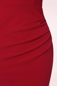Scarlett Pencil Dress In Red - Image 3