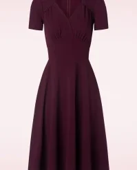Hollywood Circle Jersey Crepe Dress In Wine