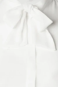 Pussybow Please Blouse In Off White - Image 3