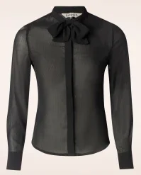 Pussybow Please Blouse In Black