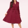 Linda Swing Coat In Red