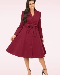 Linda Swing Coat In Red