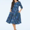 Delaney Swing Dress In Blue