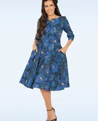 Delaney Swing Dress In Blue