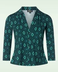 Anna Interwoven Blouse In Aqua