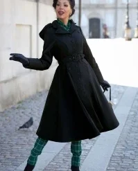 Panthea Lou Water Repellent Winter Coat In Black