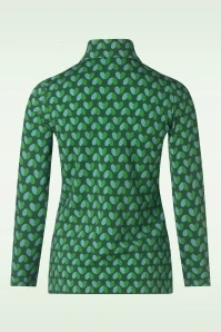 Hearts Button Shirt In Green - Image 3