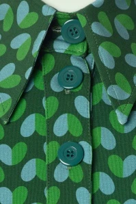 Hearts Button Shirt In Green - Image 4