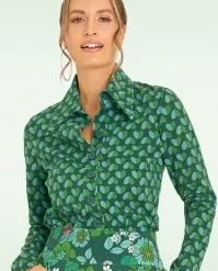 Hearts Button Shirt In Green