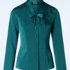 Topvintage Exclusive ~ Belinda Blouse In Teal