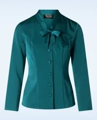 Topvintage Exclusive ~ Belinda Blouse In Teal
