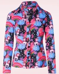 Unicorn Button Shirt In Black