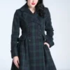 Bunny Alessandra Check Coat In Green