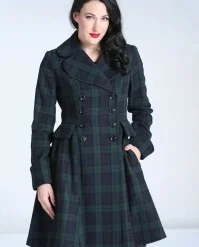 Bunny Alessandra Check Coat In Green