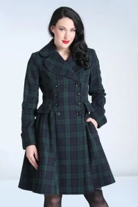 Bunny Alessandra Check Coat In Green