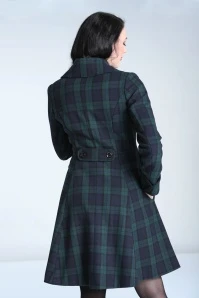 Bunny Alessandra Check Coat In Green - Image 2