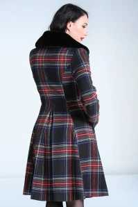Bunny Forester Tartan Coat In Black - Image 2